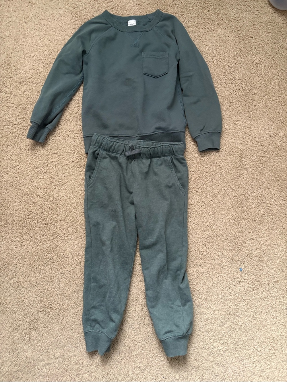 Carter's Forest Green Kids Sweatshirt & Jogger Set